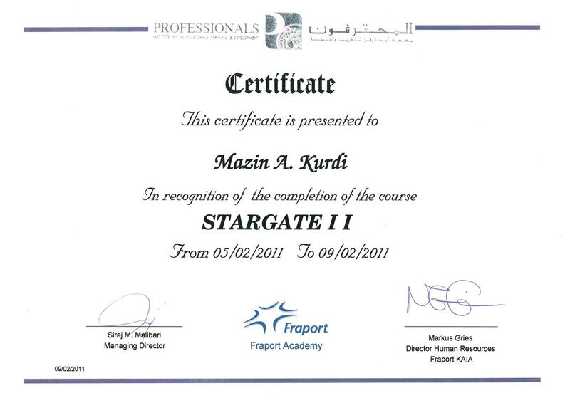 Award certificate 8 of 28 presented to Mazin bin Abdulwahab Kurdi.